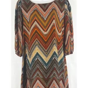 Yetts Printed Sheath Dress Size S,  Fall Colors Just inTime